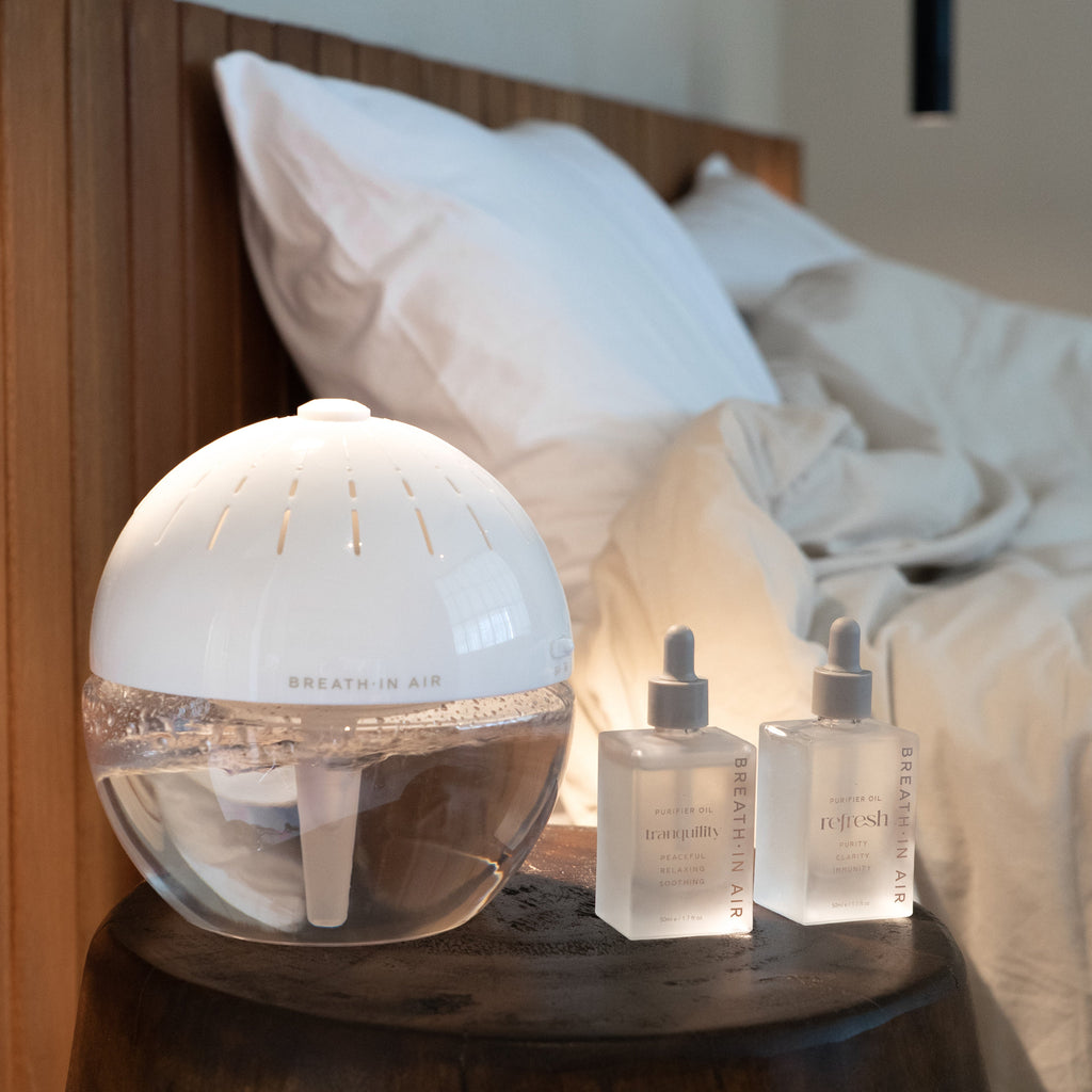 Fresh & Pure Set, Pearl White | Purifier + Oils | Breath.In Air